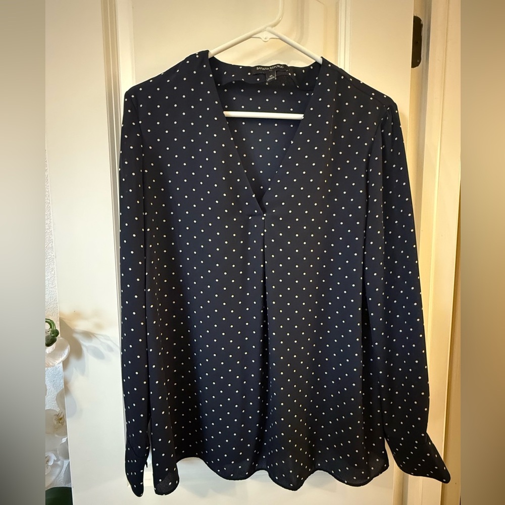 Banana Republic Navy Polka Dot Top